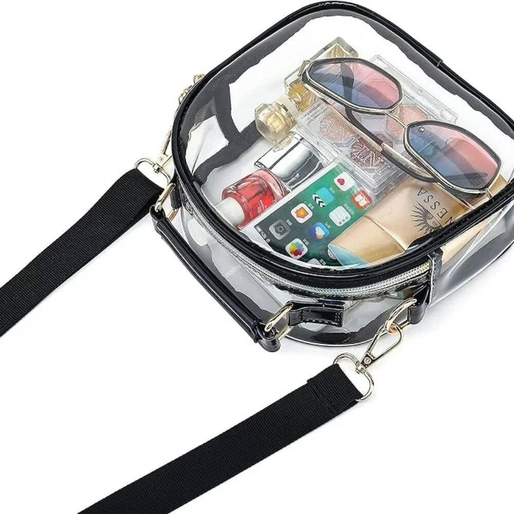 Clear black purse
